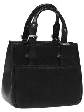 BURBERRY Hand Bag Leather Black Auth am8014